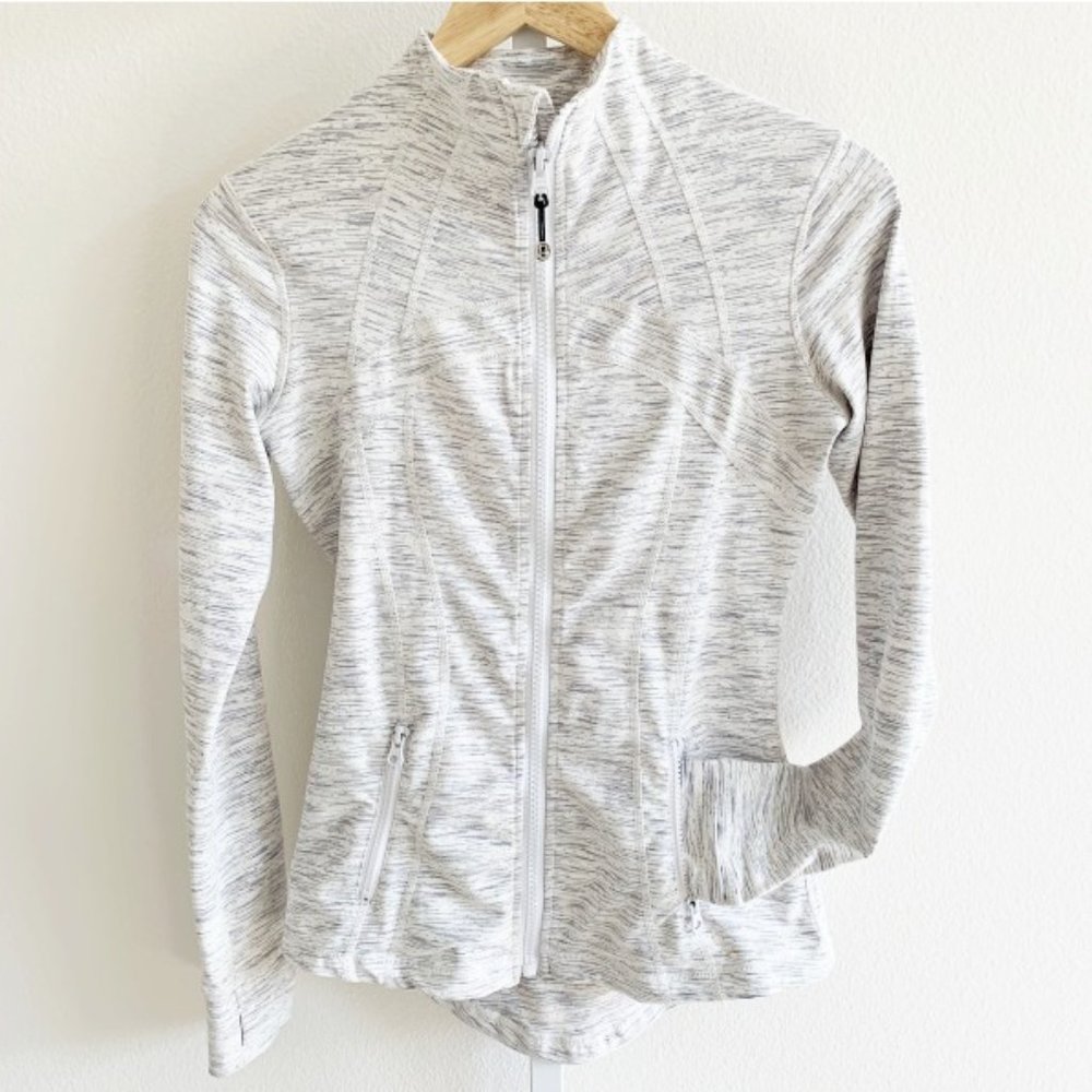 Lululemon Zip Up Jacket White & Grey Print